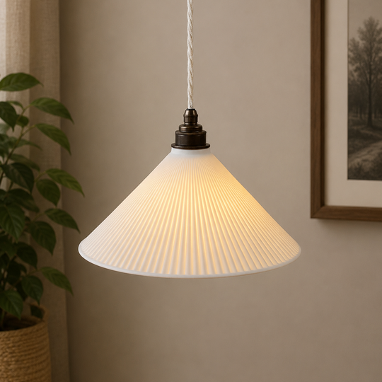 Pleated Coolie Pendant Light