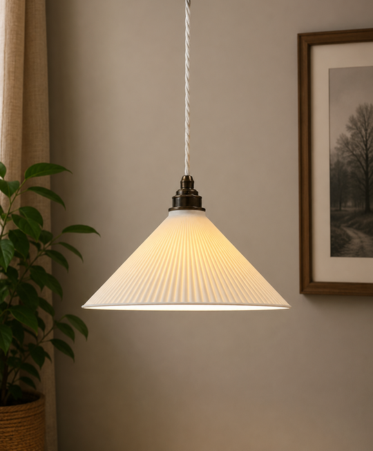 Pleated Coolie Pendant Light
