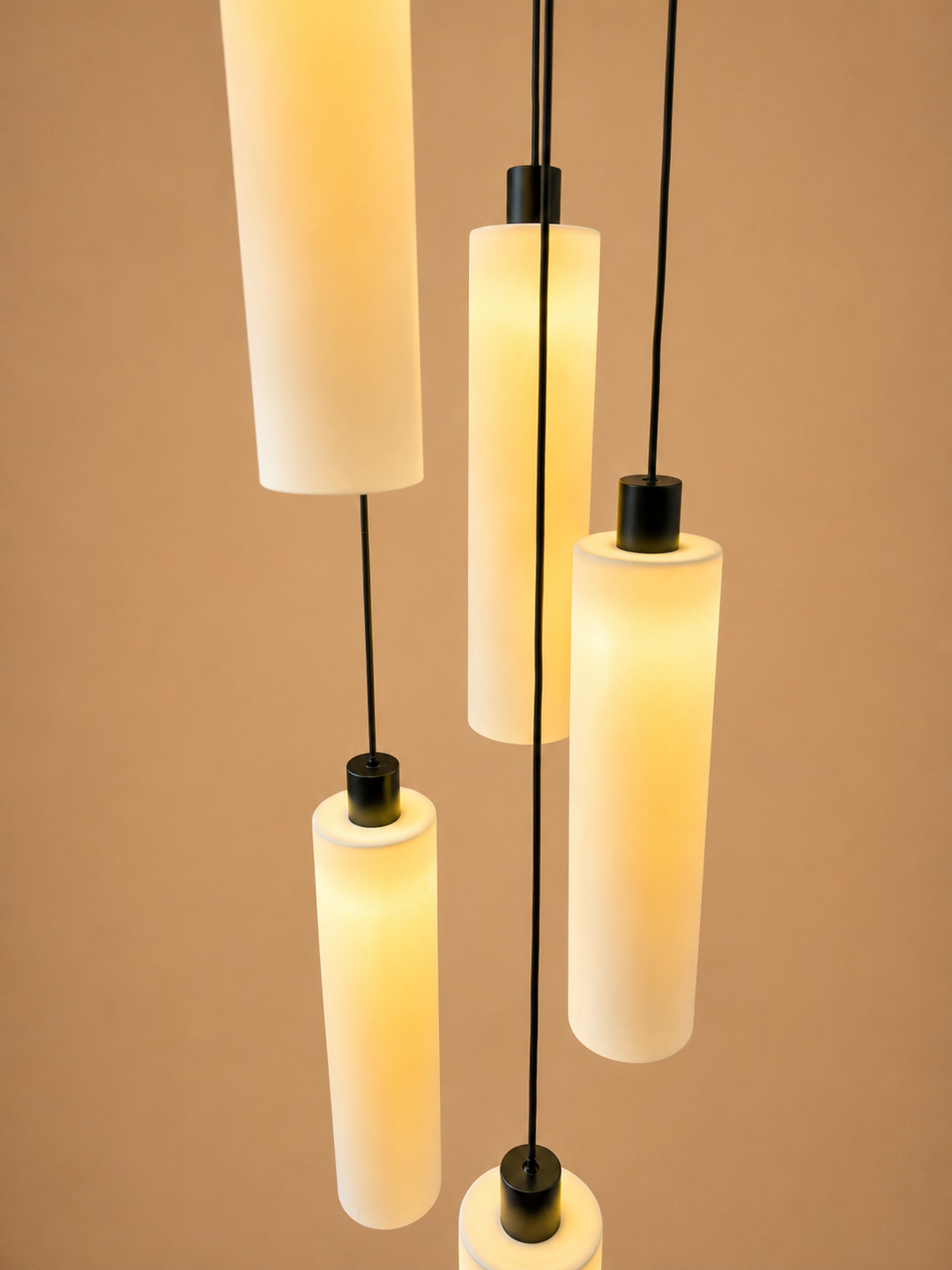 Lucerna 5 Drop Cluster Light - Large Cylinder - Ceramic Porcelain Cluster Light