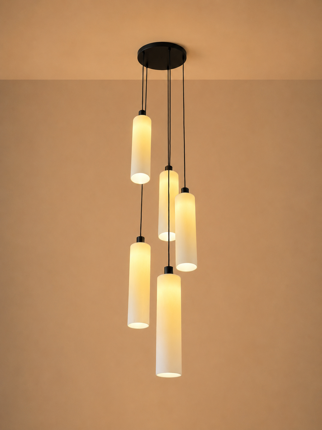Lucerna 5 Drop Cluster Light - Large Cylinder - Ceramic Porcelain Cluster Light