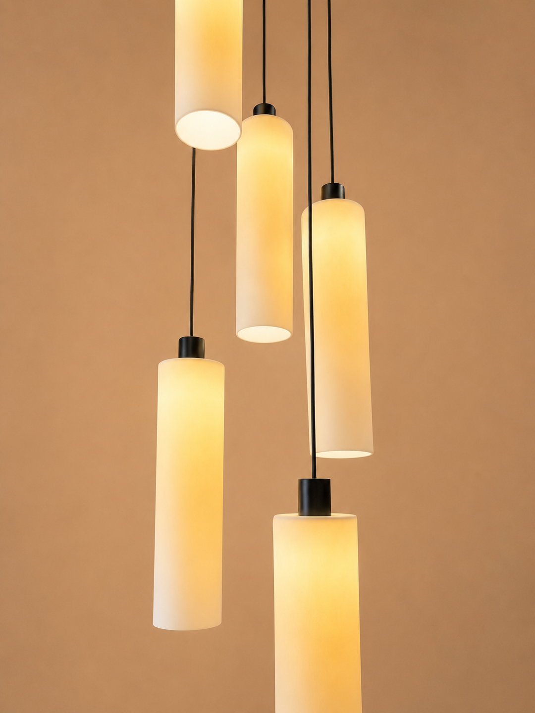 Lucerna 5 Drop Cluster Light - Large Cylinder - Ceramic Porcelain Cluster Light