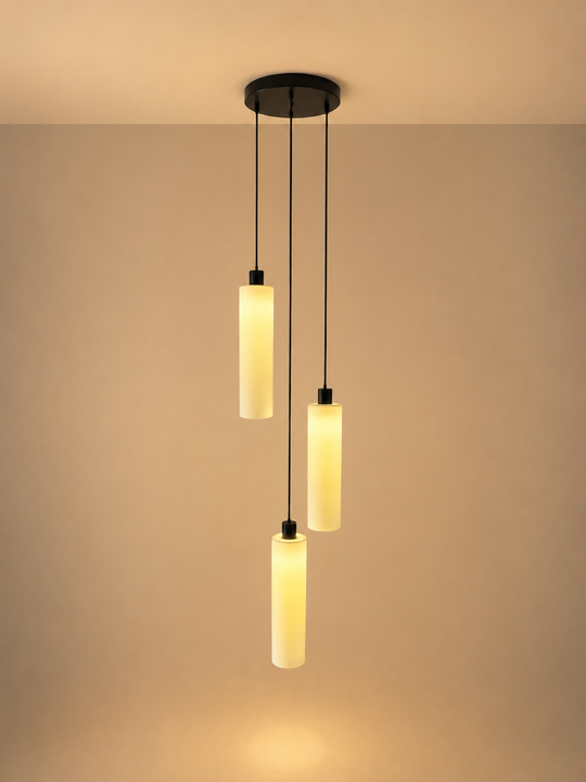 Lucerna 3 Drop Cluster Light - Large Cylinder - Ceramic Porcelain Cluster Light