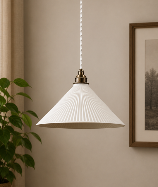 Pleated Coolie Pendant Light