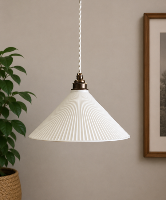 Pleated Coolie Pendant Light