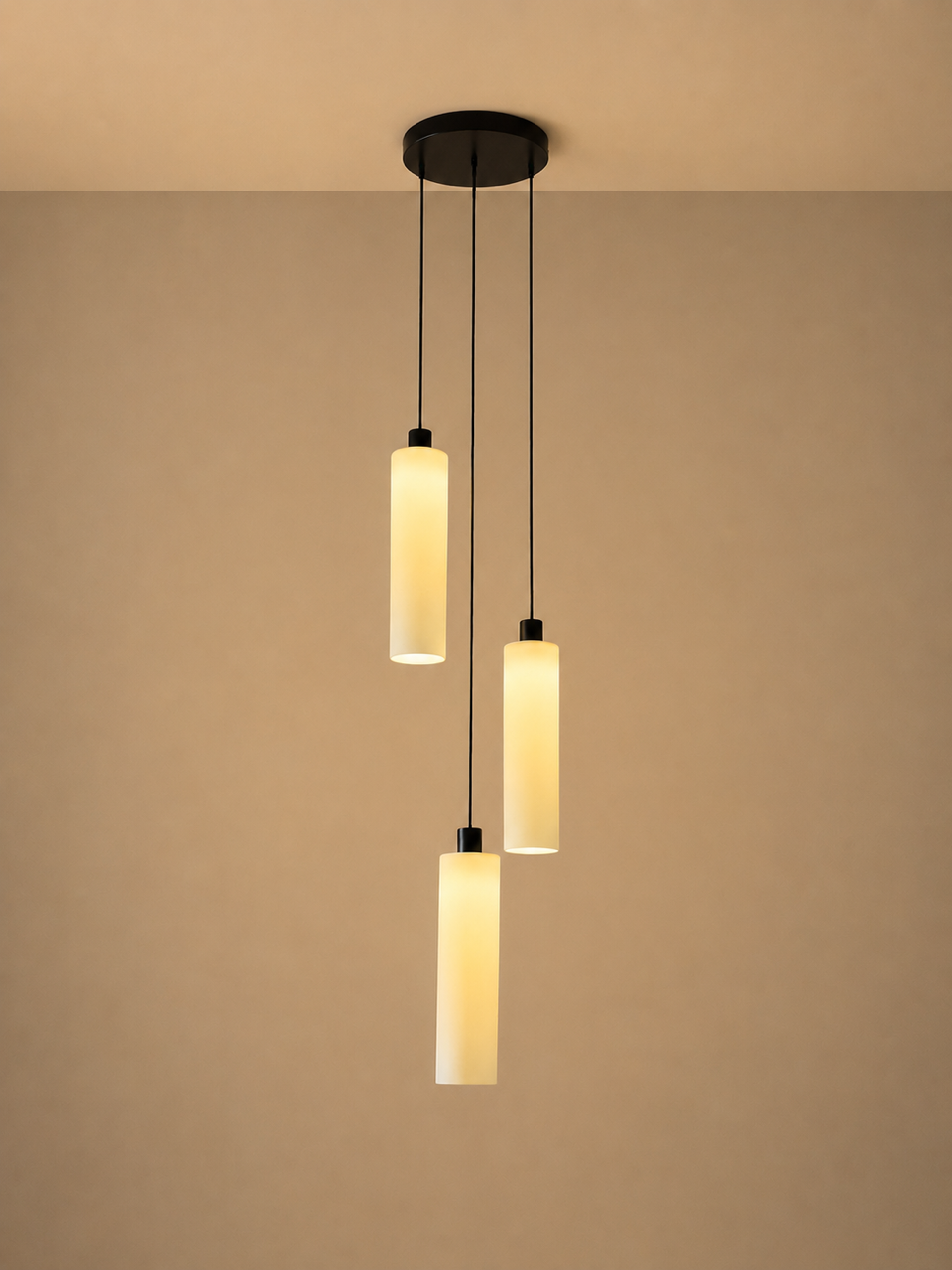 Lucerna 3 Drop Cluster Light - Large Cylinder - Ceramic Porcelain Cluster Light