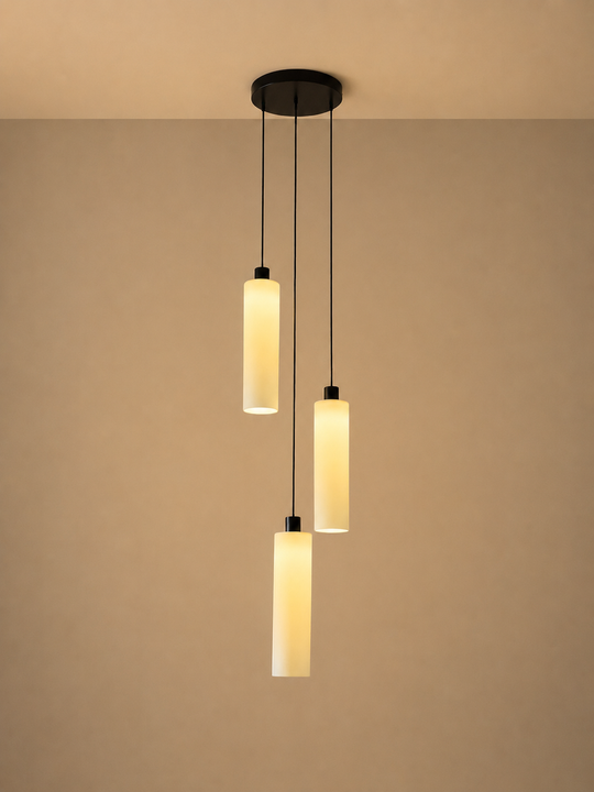 Lucerna 3 Drop Cluster Light - Large Cylinder - Ceramic Porcelain Cluster Light