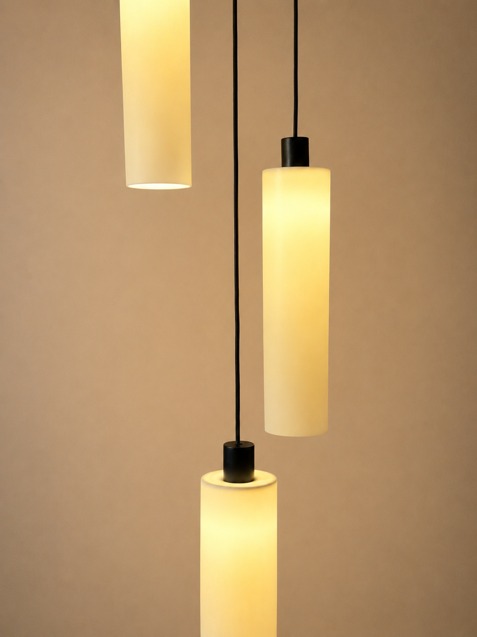 Lucerna 3 Drop Cluster Light - Large Cylinder - Ceramic Porcelain Cluster Light