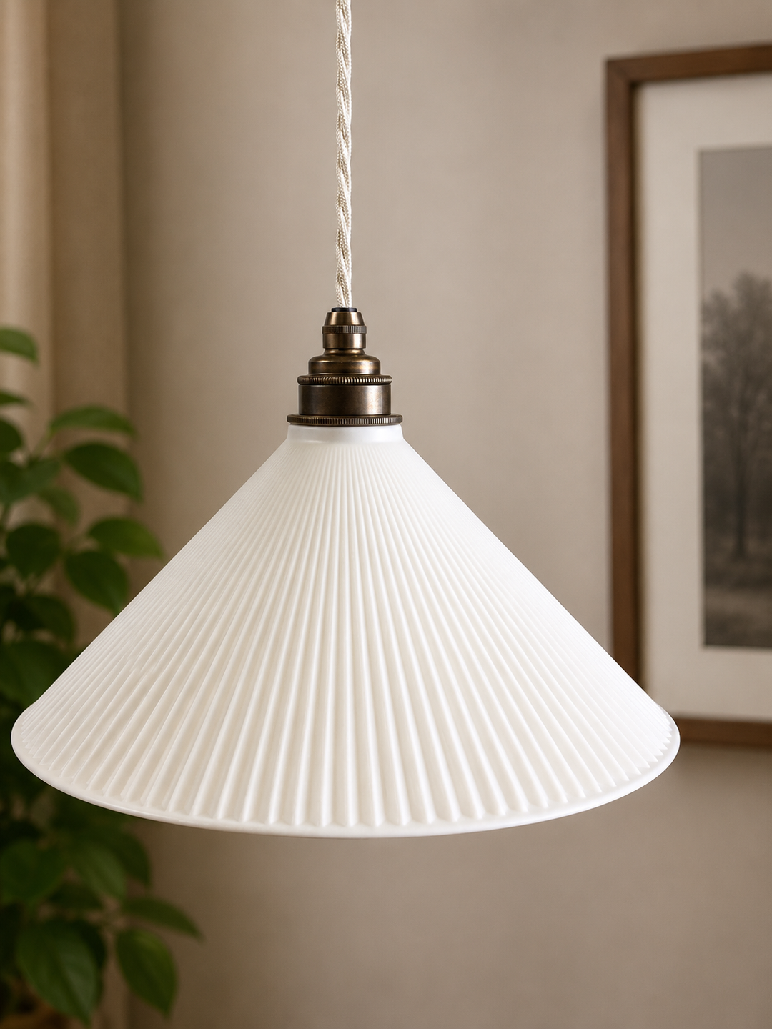 Pleated Coolie Pendant Light