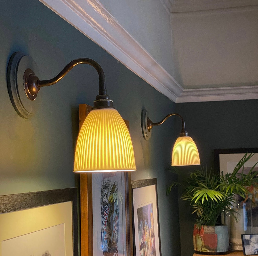 Dudley Wall Light - Short Swan Neck Antique Brass Fitting